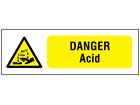 Danger acid safety sign.