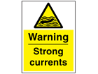 Warning strong currents sign.