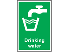 Drinking water symbol and text safety sign.