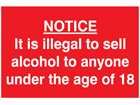 Alcohol sale age limit sign