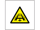 Moving parts on conveyor symbol safety sign.