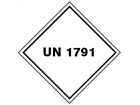 UN 1791 (Sodium hypochlorite, bleach, chlorine) label.