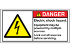 Electric shock hazard label