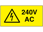 240V AC Electrical warning label