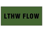 LTHW flow pipeline identification tape.