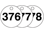 Plastic valve tags, numbered 376-400