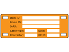 Cable tag, 35mm x 100mm, two colour print