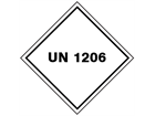 UN 1206 (Heptanes) label.
