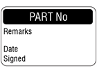 Part number quality assurance label