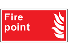 Fire point symbol and text safety sign.