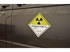 Radioactive 111, class 7, hazard warning diamond label, magnetic