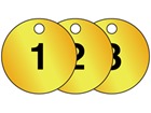 Brass valve tags, numbered 1-25