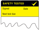 Safety tested cable wrap label