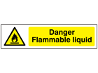 Danger Flammable liquid, mini safety sign.