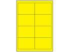 Yellow polyester laser labels, 67.6mm x 97mm