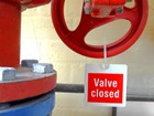 Valve closed tag.