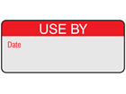 Use by aluminium foil labels.