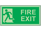 Fire exit running man left photoluminescent safety sign