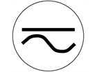 Direct and alternating current symbol label.