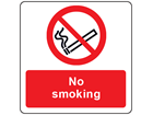 No smoking symbol and text safety label.