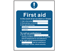 First aid action safety sign.