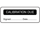 Calibration due label