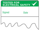 Tested for electrical safety cable wrap label