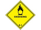 Oxidising, class 5.1, hazard diamond label