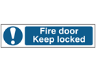 Fire door Keep locked, mini safety sign.