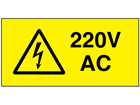 220V AC Electrical warning label