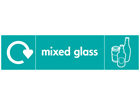 Mixed glass WRAP recycling signs