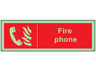 Fire phone photoluminescent safety sign