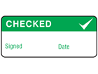 Checked label equipment label.