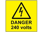 Danger 240 volts label