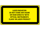 Laser radiation do not stare into beam or view directly with optical instruments, class 1M laser equipment warning label