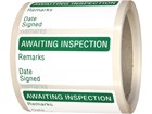 Awaiting inspection quality assurance label