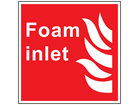 Foam inlet symbol and text sign