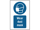 Wear dust mask symbol and text safety sign.