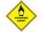 Oxidising agent hazard warning diamond sign