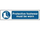 Protective footwear must be worn, mini safety sign.