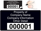 Assetmark destructible serial number label (text on colour), 38mm x 76mm