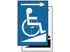 Disabled ramp symbol, arrow right sign.