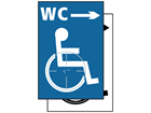 WC disabled, arrow right symbol sign.