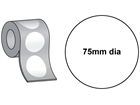 Thermal transfer labels, self adhesive paper, 75mm diameter.