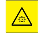 Warning UV symbol labels.