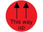 This way up packaging label