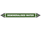 Demineralised water flow marker label.