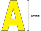 Thermoplastic letter and number marker, 500mm high