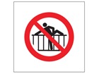Do not cross barrier symbol safety sign.
