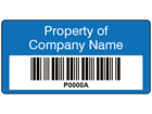 Scanmark barcode label (text on colour), 19mm x 38mm
